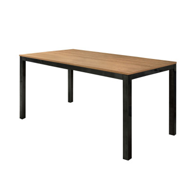 BERNARD - tavolo da pranzo moderno allungabile in acciaio e rovere da 160 x 90