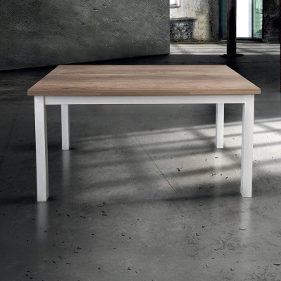 BLAKE - tavolo da pranzo moderno allungabile in acciaio e legno da 110 x70