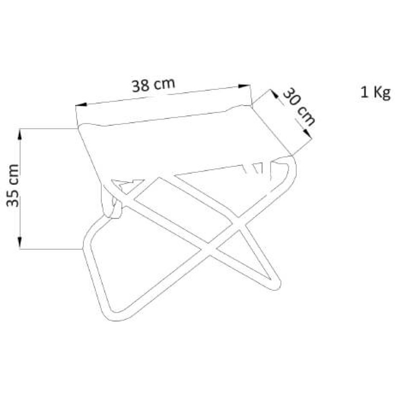 sgabello da spiaggia e campeggio pieghevole cm 30 x 38 x 35 h