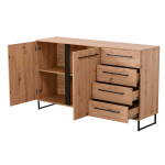 DODO - credenza con 2 ante e 4 cassetti colore rovere