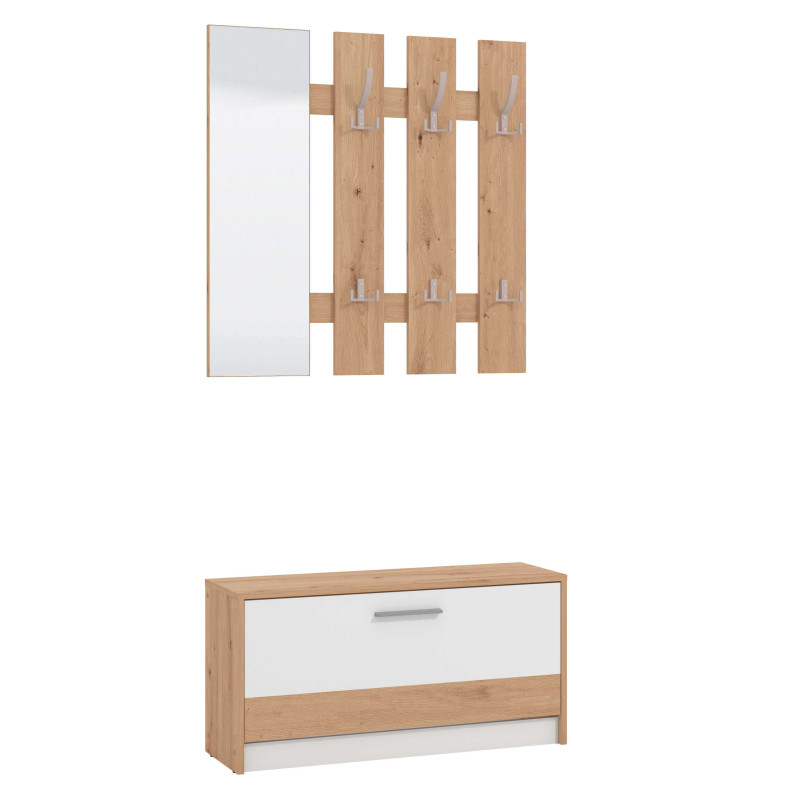 ADDIE - mobile ingresso appendiabiti moderno minimal in legno