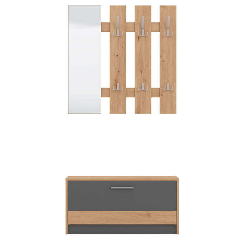 ADDIE - mobile ingresso appendiabiti moderno minimal in legno