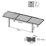 DEXTER - tavolo da giardino allungabile in alluminio da 200 x 100 cm