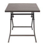 ABELUS - set tavolo in alluminio e teak cm 70 x 70 x 73 h con 2 sedie Gaja
