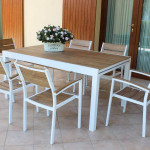 VIDUUS - set tavolo in alluminio e polywood cm 160/240 x 95 x 75 h con 8 poltrone Viduus