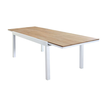 VIDUUS - set tavolo in alluminio e polywood cm 200/300 x 95 x 74 h con 8 poltrone Viduus
