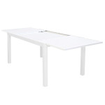 DEXTER - set tavolo in alluminio e teak cm 160/240 x 90 x 75 h con 6 sedie Aulus