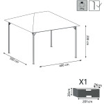 GREX - gazebo da giardino in acciaio 3 x 4 m