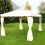 AULUS - gazebo da giardino in alluminio completo di pareti laterali 3 x 3 m