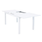 ARGENTUM - set tavolo in alluminio e teak cm 150/210 x 90 x 75 h con 6 poltrone Aulus