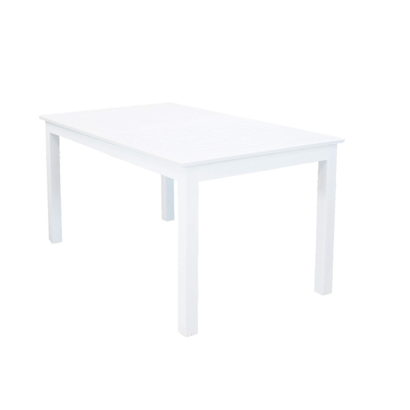 ARGENTUM - set tavolo in alluminio e teak cm 150/210 x 90 x 75 h con 4 poltrone Aulus