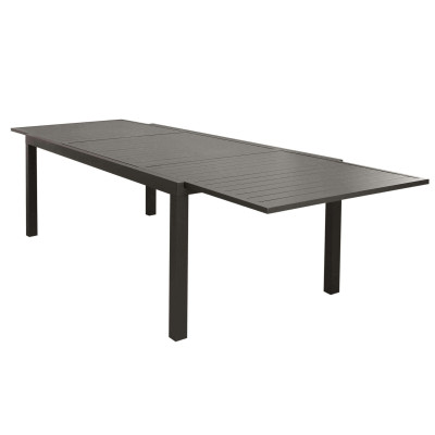 DEXTER - set tavolo in alluminio cm 200/300 x 100 x 74 h con 10 poltrone Dexter