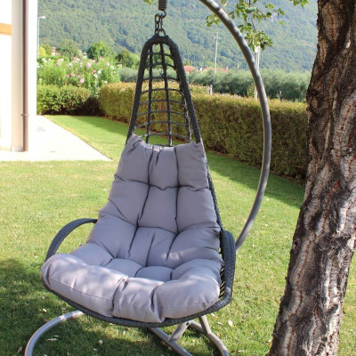 AVUS - dondolo da giardino con struttura acciaio completo di cuscini intreccio in rattan sintetico